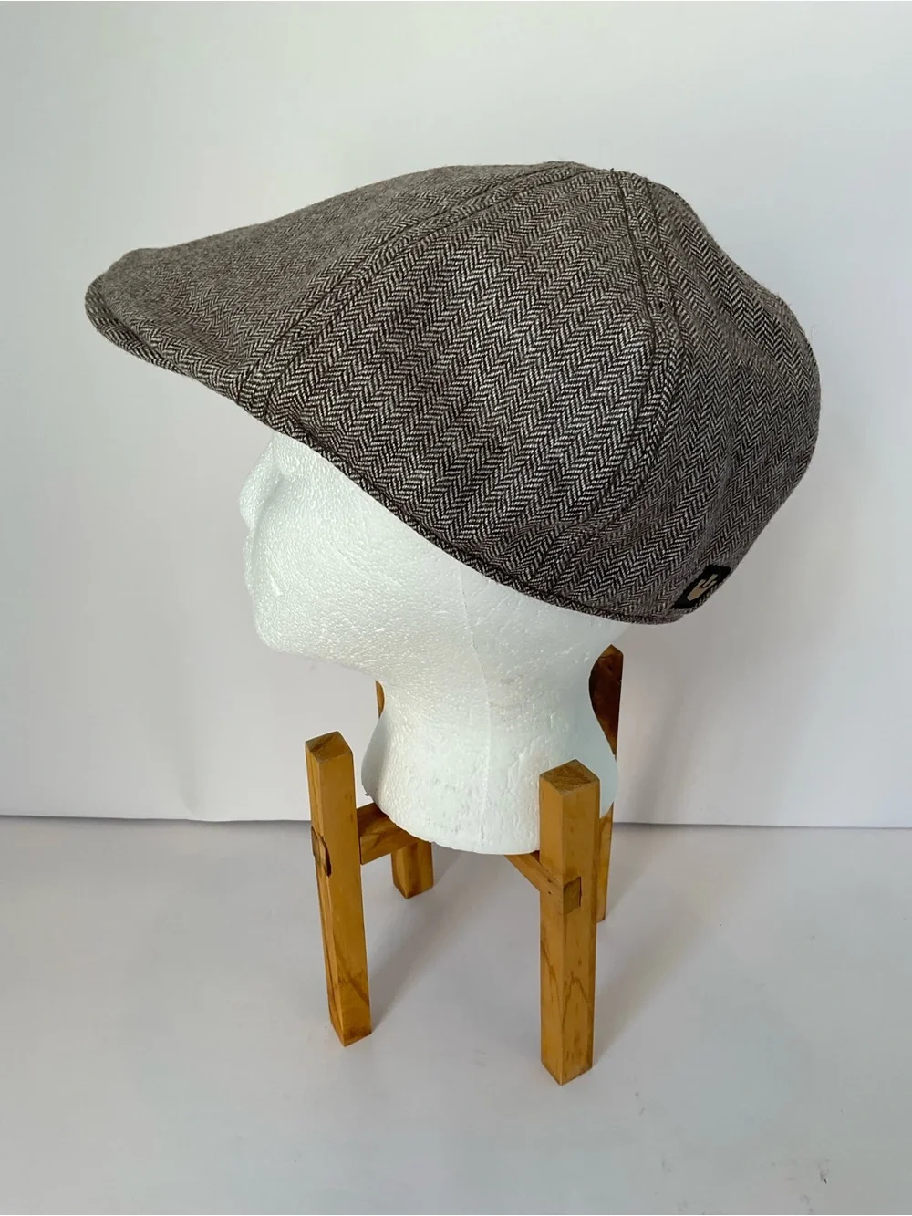 Goorin Bros Brown-Gray Herringbone Newsboy Flat Cap